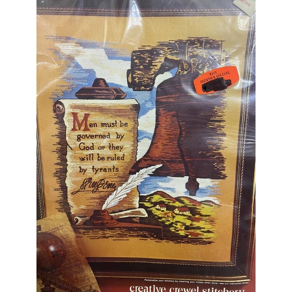 Creative Crewel Stitchery Kit 0311 Liberty‎ Bell American History 1975 Paragon - Picture 2 of 5